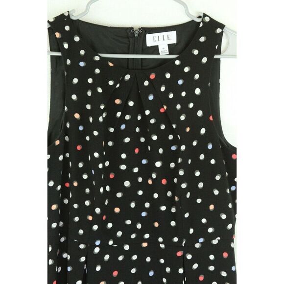 Elle Dress 10 Womens Polka Dot Midi Sleeveless Multicolor - Picture 3 of 6